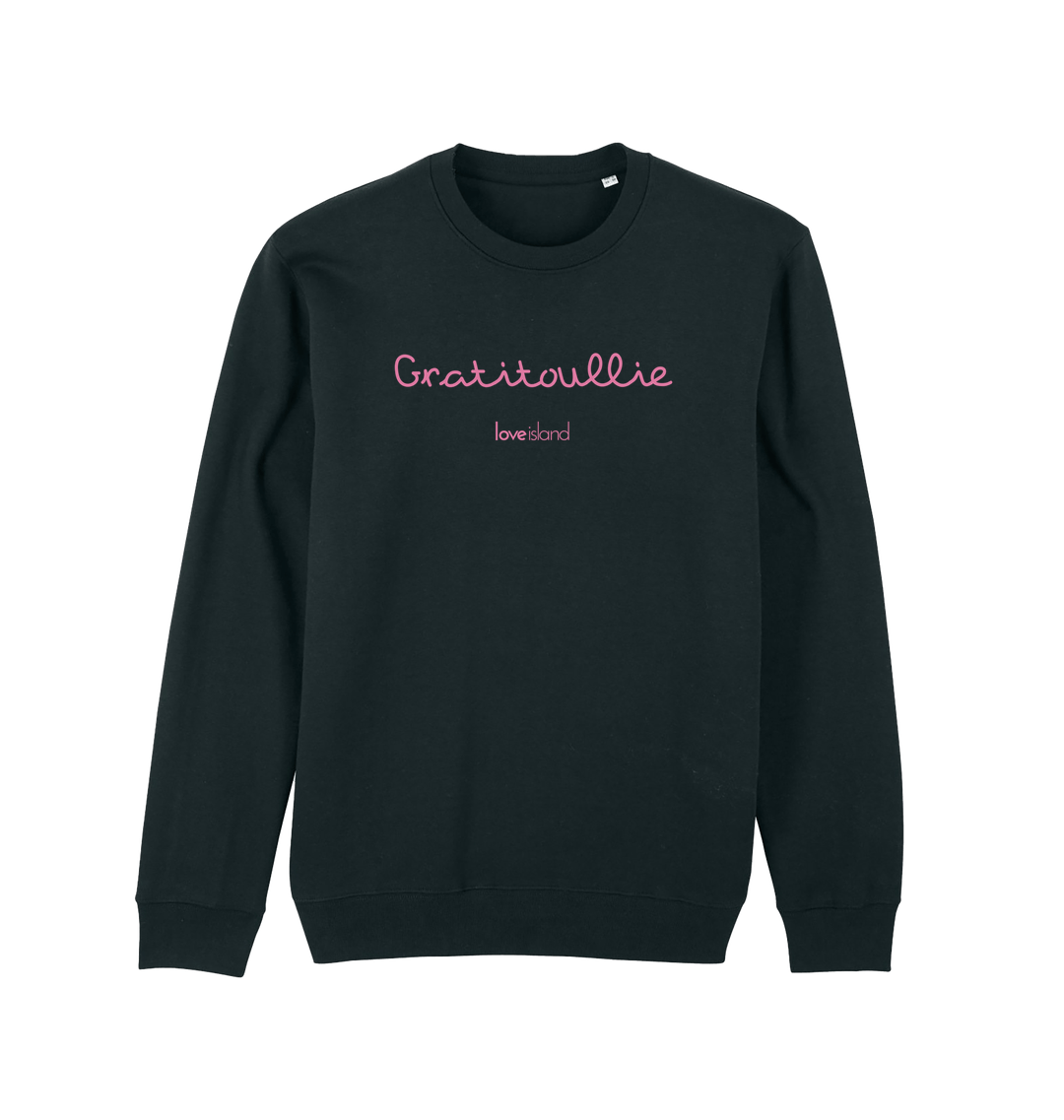 Black Printed Sweater Front