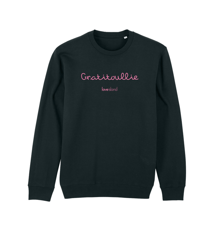 Black Printed Sweater Front